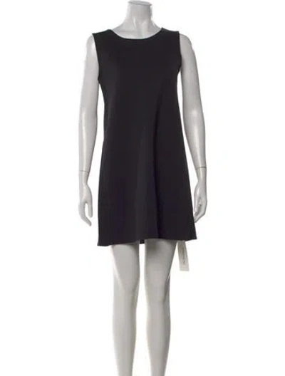 Pre-owned Theory Scoop Neck Mini Dress In Black