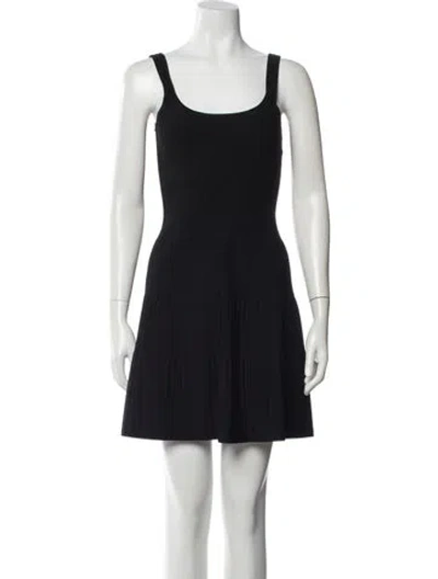 Pre-owned Theory Scoop Neck Mini Dress In Black