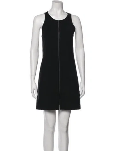 Pre-owned Theory Scoop Neck Mini Dress In Black
