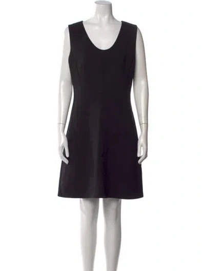 Pre-owned Theory Scoop Neck Mini Dress In Black