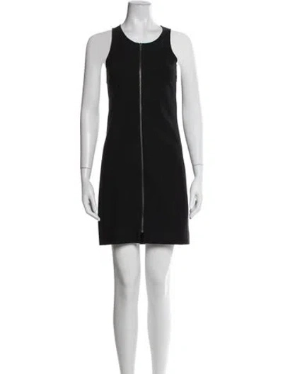 Pre-owned Theory Scoop Neck Mini Dress In Black