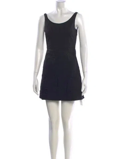 Pre-owned Theory Scoop Neck Mini Dress In Black