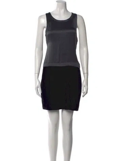 Pre-owned Theory Scoop Neck Mini Dress In Black