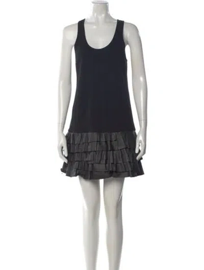 Pre-owned Theory Scoop Neck Mini Dress In Black