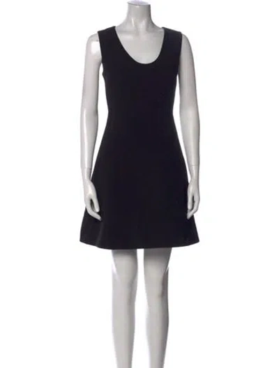 Pre-owned Theory Scoop Neck Mini Dress In Black
