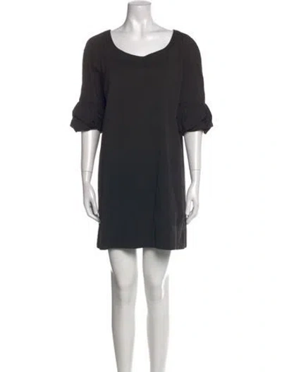 Pre-owned Theory Scoop Neck Mini Dress In Black