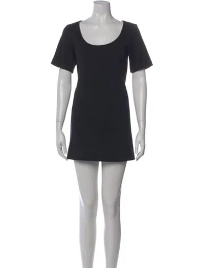 Pre-owned Theory Scoop Neck Mini Dress In Black