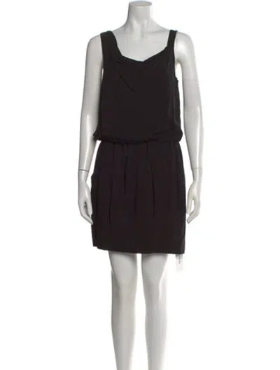Pre-owned Theory Scoop Neck Mini Dress In Black