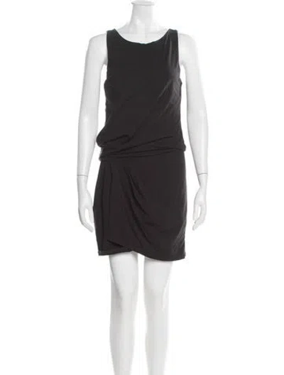 Pre-owned Theory Scoop Neck Mini Dress In Black