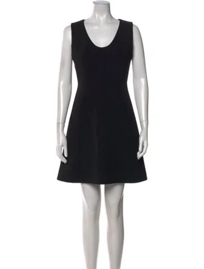 Pre-owned Theory Scoop Neck Mini Dress In Black