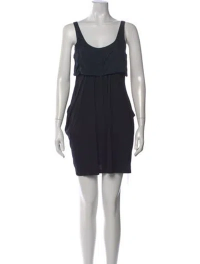 Pre-owned Theory Scoop Neck Mini Dress In Black