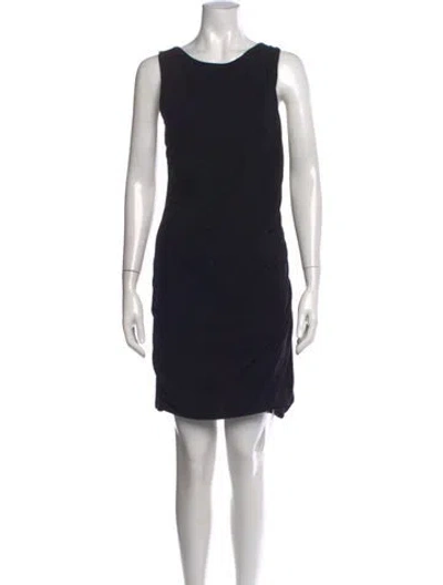 Pre-owned Theory Scoop Neck Mini Dress In Black