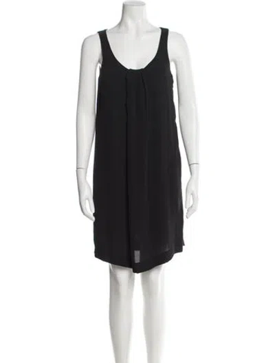 Pre-owned Theory Scoop Neck Mini Dress In Black