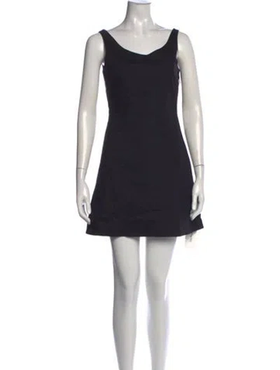 Pre-owned Theory Scoop Neck Mini Dress In Black