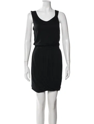 Pre-owned Theory Scoop Neck Mini Dress In Black