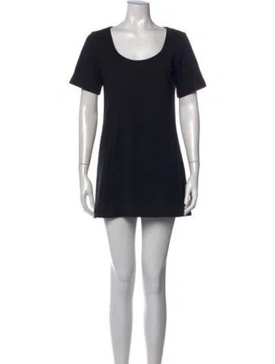 Pre-owned Theory Scoop Neck Mini Dress In Black