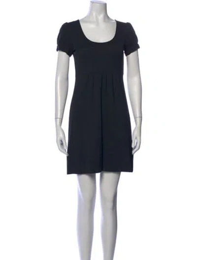 Pre-owned Theory Scoop Neck Mini Dress In Black
