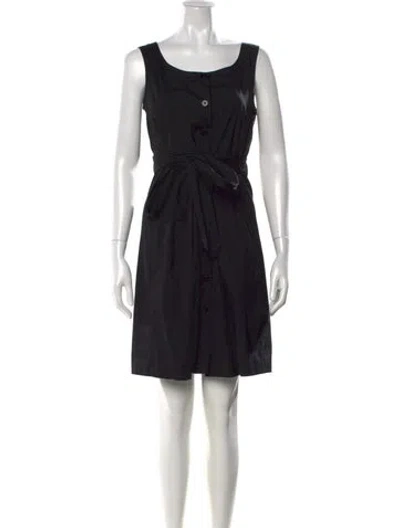 Pre-owned Theory Scoop Neck Mini Dress In Black