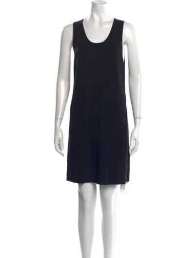 Pre-owned Theory Scoop Neck Mini Dress In Black