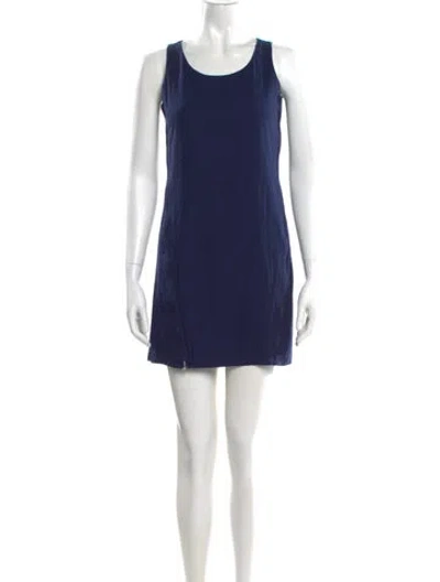 Pre-owned Theory Scoop Neck Mini Dress In Blue