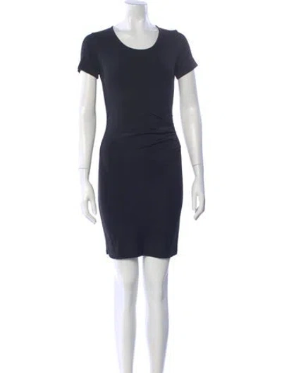 Pre-owned Theory Scoop Neck Mini Dress In Blue
