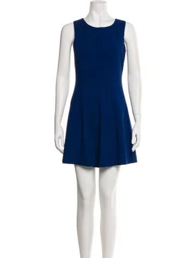 Pre-owned Theory Scoop Neck Mini Dress In Blue