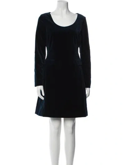 Pre-owned Theory Scoop Neck Mini Dress In Blue