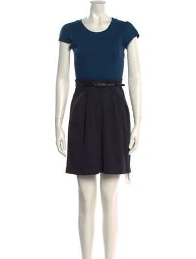 Pre-owned Theory Scoop Neck Mini Dress In Blue