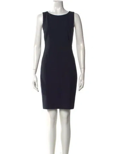 Pre-owned Theory Scoop Neck Mini Dress In Blue