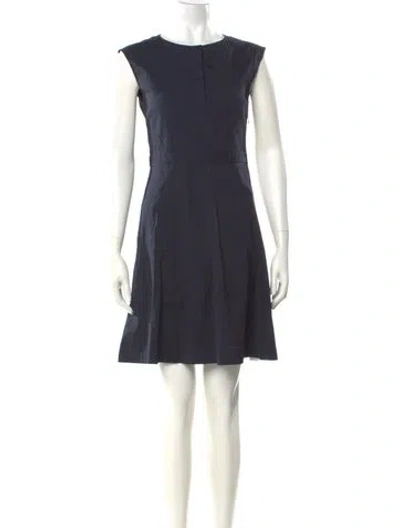Pre-owned Theory Scoop Neck Mini Dress In Blue