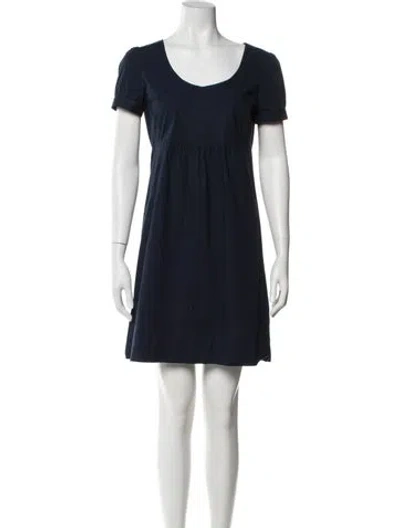 Pre-owned Theory Scoop Neck Mini Dress In Blue