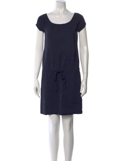 Pre-owned Theory Scoop Neck Mini Dress In Blue