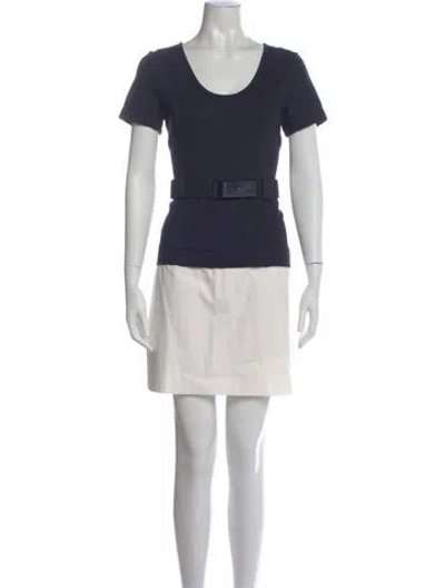 Pre-owned Theory Scoop Neck Mini Dress In Blue