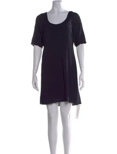 Pre-owned Theory Scoop Neck Mini Dress In Blue