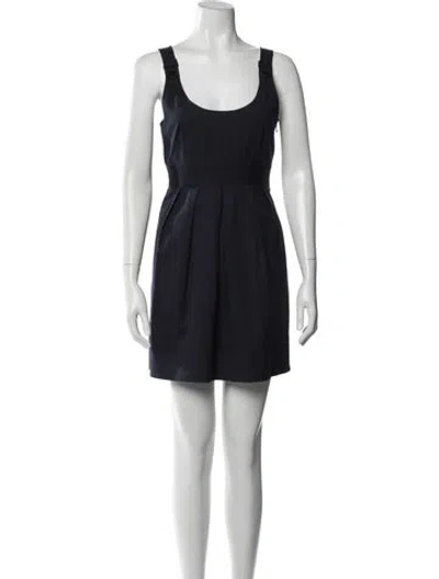 Pre-owned Theory Scoop Neck Mini Dress In Blue