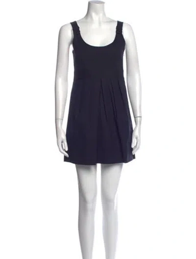 Pre-owned Theory Scoop Neck Mini Dress In Blue