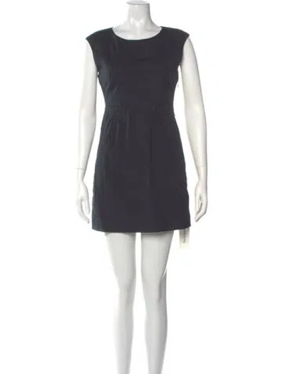 Pre-owned Theory Scoop Neck Mini Dress In Gray