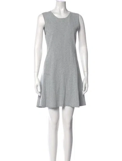 Pre-owned Theory Scoop Neck Mini Dress In Gray