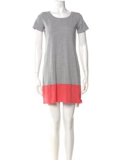 Pre-owned Theory Scoop Neck Mini Dress In Gray