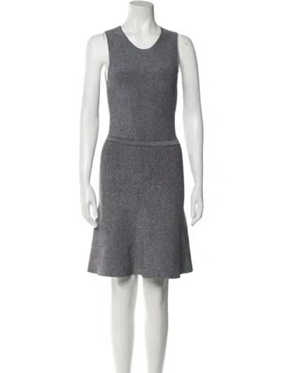 Pre-owned Theory Scoop Neck Mini Dress In Gray