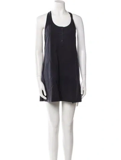 Pre-owned Theory Scoop Neck Mini Dress In Gray