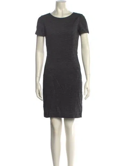 Pre-owned Theory Scoop Neck Mini Dress In Gray