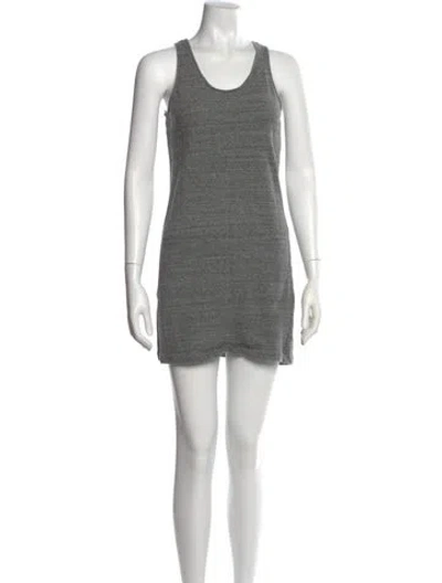 Pre-owned Theory Scoop Neck Mini Dress In Gray