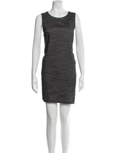 Pre-owned Theory Scoop Neck Mini Dress In Gray