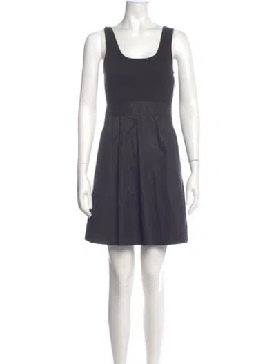 Pre-owned Theory Scoop Neck Mini Dress In Gray
