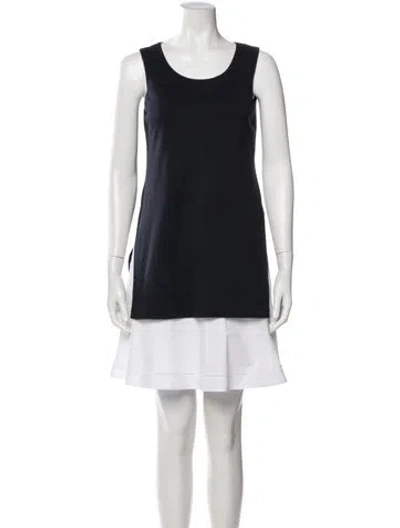 Pre-owned Theory Scoop Neck Mini Dress In Gray