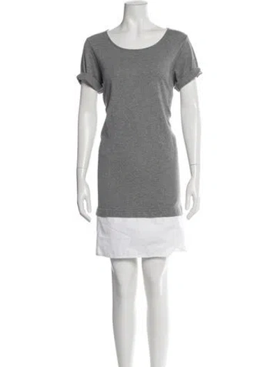 Pre-owned Theory Scoop Neck Mini Dress In Gray