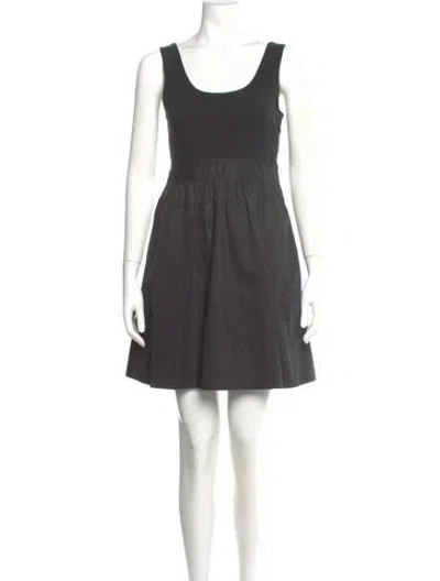 Pre-owned Theory Scoop Neck Mini Dress In Gray