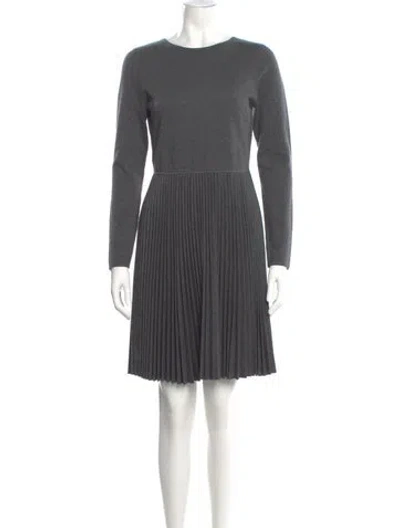 Pre-owned Theory Scoop Neck Mini Dress In Gray