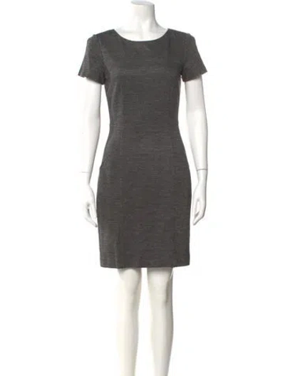 Pre-owned Theory Scoop Neck Mini Dress In Gray